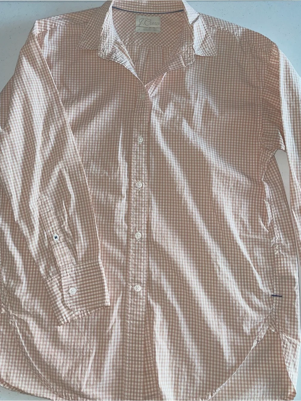 J. Crew Women Relaxed Mini Gingham Button-Down Shirt